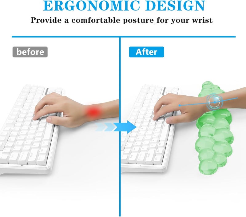 KEPUTAIER Gel Cloud Keyboard Wrist Rest, Cute Wrist Support and Arm Support Keyboard Rest for Keyboard Typing Pain Relief，Suitable for Office/Computer/Laptop/Gaming（Keyboard Wrist Rest Green） - Image 2
